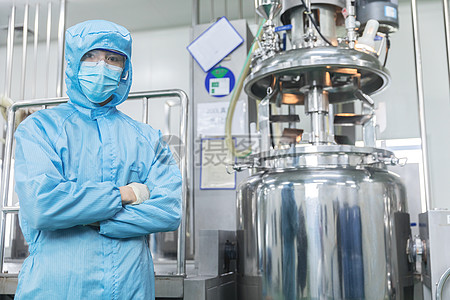 化工厂技术工人无菌服形象